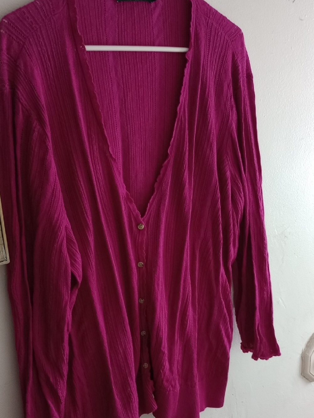Lauren Ralph Lauren Fuchsia Button-Front Women's Sweater